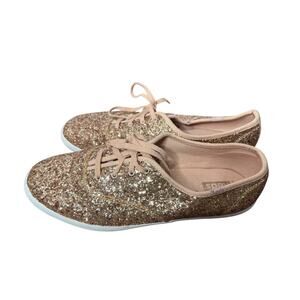 Keds Champion Glitter Celebration Lace Up,‎ Style# WF66847, 9.5 wide Rose Gold